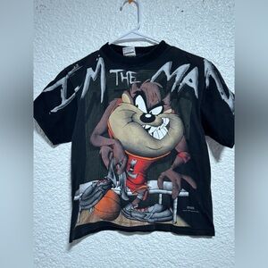 1996 Warner Bros. Looney Tunes "I'm the Man" AOP Taz basketball Size 12 Youth